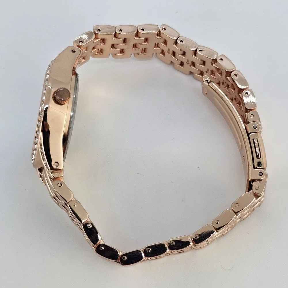 30MM Watch Women Gold Dial Gold Bracelet Band 6.75